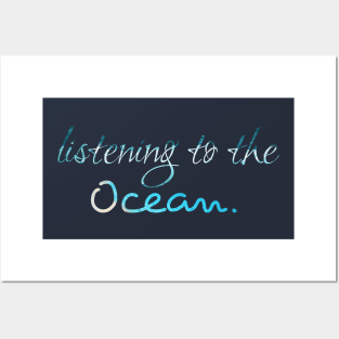 Listening To The Ocean Summer Funky T-Shirt Posters and Art